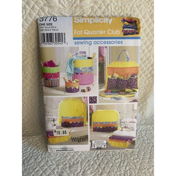 Simplicity Fat Quarter Sewing Accessories Sewing Pattern 3776 - uncut - Picture 3 of 3
